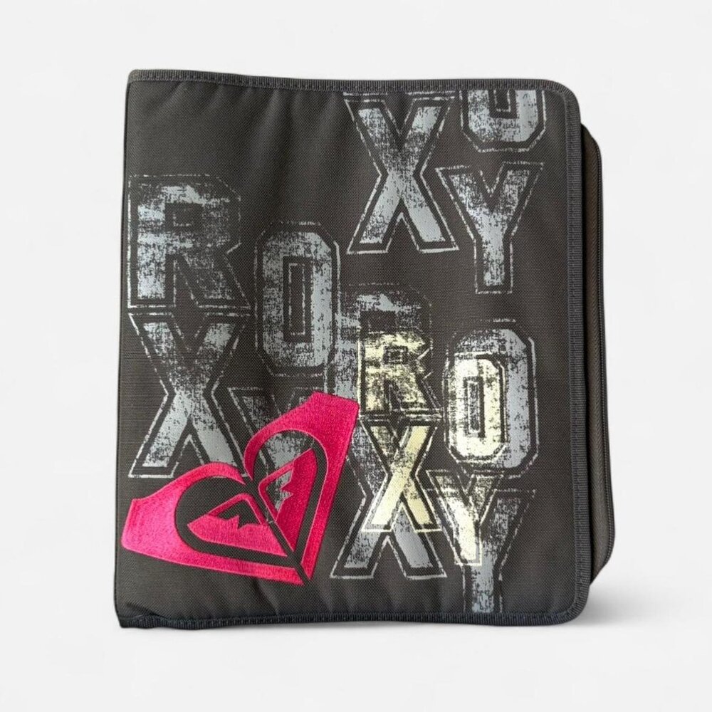 ROXY y2k Vintage 3 Ring Binder Gray and Pink 2000s